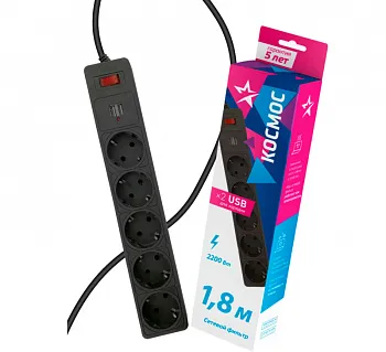 kosmos_5kh1.8m_s_zazeml._10a_ip20_2.2kvt_s_pred._3kh0.75_2_usb_razema_2.1a_5v_indik._seti_chernyy_fksm1.8m_5g_b_usb_2164570_1